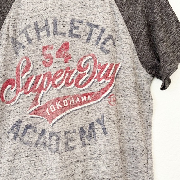 Superdry Athletics Yokohama Raglan Heather Gray Short Leave Tee Size M - Picture 6 of 10